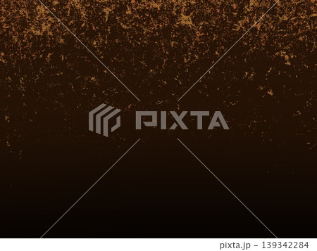 Industrial decay. Rustic texture. Dark brown background with copper-gold distressing at the top, transitioning from crackled metallic splatter into a deep, solid dark void at the bottom 139342284