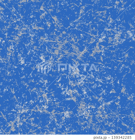 Abstract texture of a vibrant royal blue base, layered with shades of light gray and white scratches, creating a grunge effect. 139342285