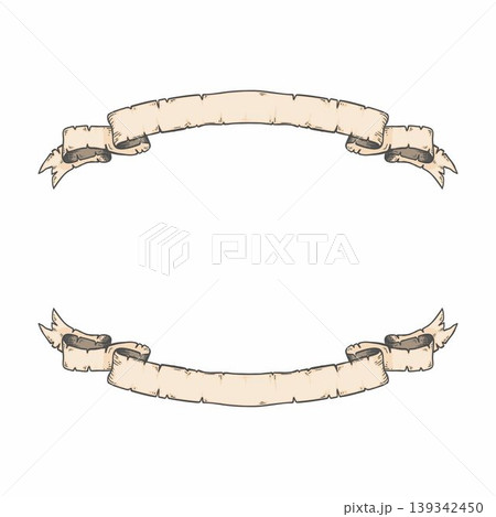 A hand drawn vintage ribbon illustration 139342450