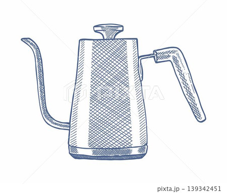 A hand drawn gooseneck kettles illustration A hand drawn gooseneck kettles illustration 139342451