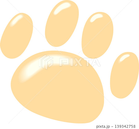 とのこ色の犬のぷっくり足跡 139342758