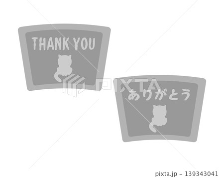 ペットのお墓（猫）のイラストセット 139343041