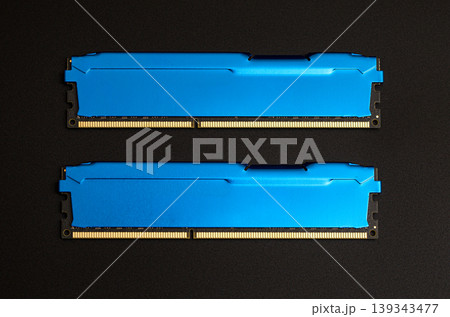 Two blue ram memory modules for computer upgrade 139343477
