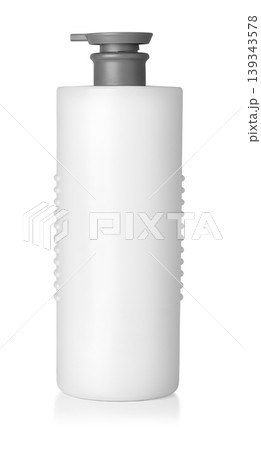 White cosmetic bottle with pump dispenser for skincare White cosmetic bottle with pump dispenser for skincare 139343578