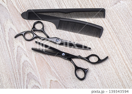 Hairdressing tools for salon professional hair cutting 139343594