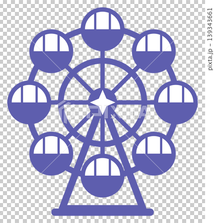 Illustration of a Ferris wheel, a popular attraction at amusement parks and theme parks. 139343661