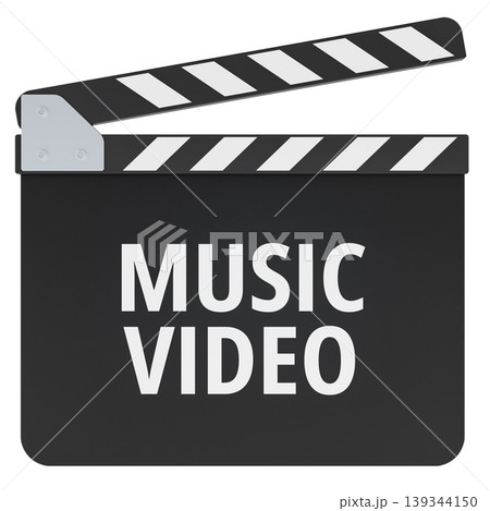 Music Video concept with clapperboard. 3d rendering Music Video concept with clapperboard. 3d rendering 139344150