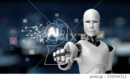 AI Brain Processing Data with Generative Artificial Intelligence Concept. Kernel 139344312