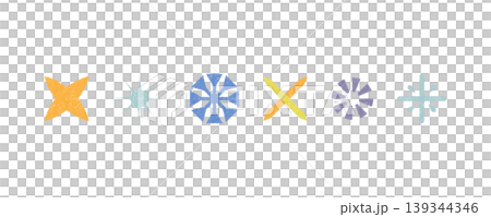 雪の結晶と星のキラキライラストセット01 139344346