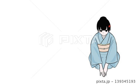 謝罪する着物女性 謝罪する着物女性 139345193