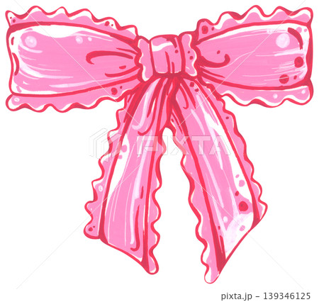 Coquette pink bow ribbon illustration, Hand drawn elegant frame border, feminine fashion accessory, cute vintage decoration Coquette pink bow ribbon illustration, Hand drawn elegant frame border, feminine fashion accessory, cute vintage decoration 139346125