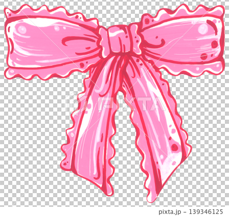 Coquette pink bow ribbon illustration, Hand drawn elegant frame border, feminine fashion accessory, cute vintage decoration Coquette pink bow ribbon illustration, Hand drawn elegant frame border, feminine fashion accessory, cute vintage decoration 139346125