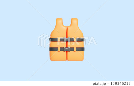 Orange Life Jacket. 3D Rendering. Orange Life Jacket. 3D Rendering. 139346215