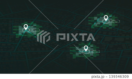 Destinations. Isometric Gps map. Street maps, navigate mapping locate position pin. Isometric abstract map background. Digital art. Editable vector illustration 139346309
