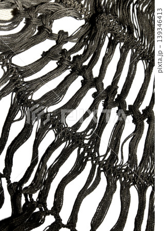 Close up of vintage black gothic lace fabric white on black background embroidery Close up of vintage black gothic lace fabric white on black background embroidery 139346413