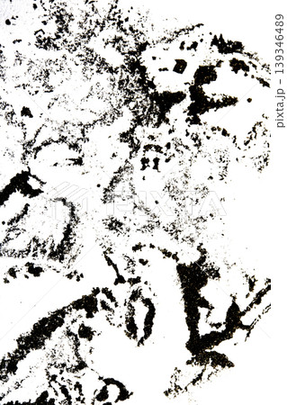 Black ink lines, blots and pressed patterns on a white background Black ink lines, blots and pressed patterns on a white background 139346489