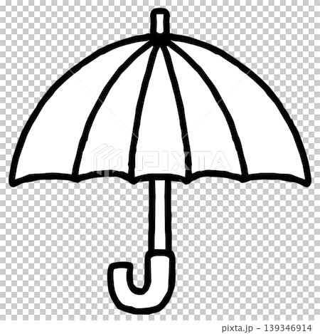 おたよりに使えるかわいい傘のアイコン(モノクロ) おたよりに使えるかわいい傘のアイコン(モノクロ) 139346914