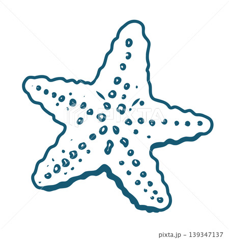Hand drawn starfish vector line art illustration on white background. Hand drawn starfish vector line art illustration on white background. 139347137