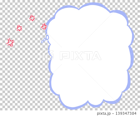 Cloud-shaped speech bubble, annoyance mark 139347384