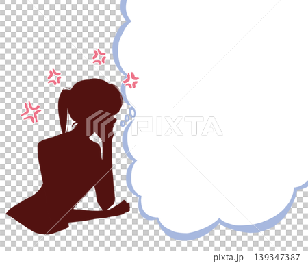 An annoyed woman (silhouette) (speech bubble) An annoyed woman (silhouette) (speech bubble) 139347387