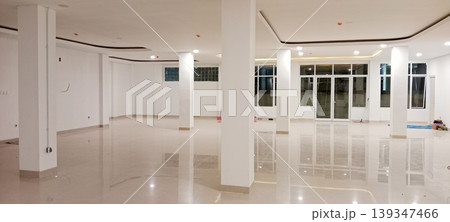 Modern multi-purpose room with white marble floors Modern multi-purpose room with white marble floors 139347466
