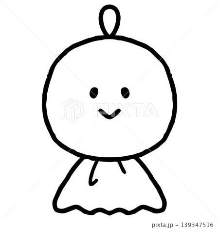 おたよりにも使えるかわいいてるてる坊主のアイコン(モノクロ) おたよりにも使えるかわいいてるてる坊主のアイコン(モノクロ) 139347516