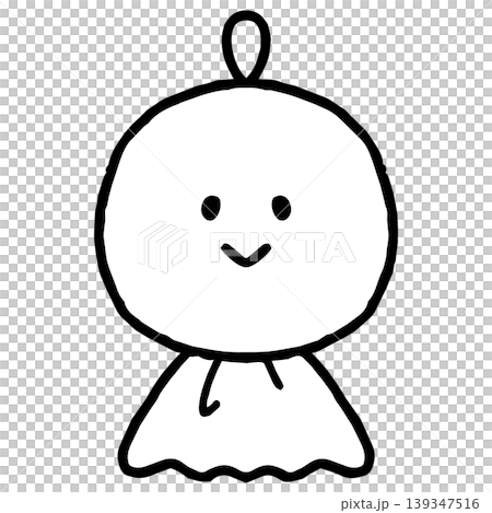 おたよりにも使えるかわいいてるてる坊主のアイコン(モノクロ) おたよりにも使えるかわいいてるてる坊主のアイコン(モノクロ) 139347516