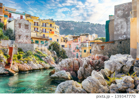 Unbelivable sunny day over Sant'Elia village. 139347770