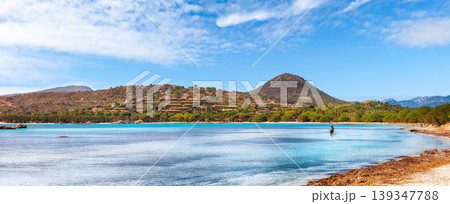 Breathtaking view of  beach of Santa Giulia resort. 139347788