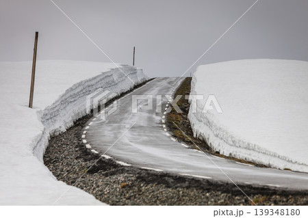 Aurlandsvegen mountain road between Aurland and Laerdal in Norway 139348180