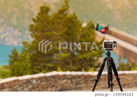 Camera in mountains, photography in wildlife Camera in mountains, photography in wildlife 139348181