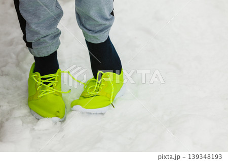 Woman wearing sportswear sporty shoes 139348193