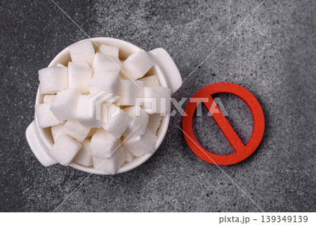 The sugar ban sign as a concept to stop the problem of diabetes, a call to diet. The sugar ban sign The sugar ban sign as a concept to stop the problem of diabetes, a call to diet. The sugar ban sign 139349139