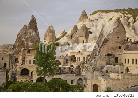 Houses in rock formation in Goreme town in Cappadocia region, Turkey 139349823