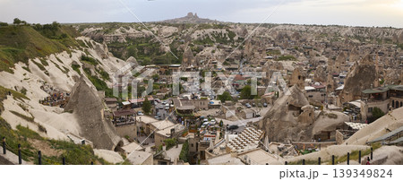 Panorama of Goreme town in Cappadocia, Turkey 139349824