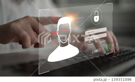 Digital Fingerprint Security with User Interface Elements on Laptop for Login and Authentication Concepts Cyphers. Digital Fingerprint Security with User Interface Elements on Laptop for Login and Authentication Concepts Cyphers. 139351896