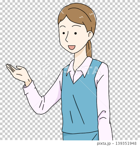 案内する女性スタッフのイラスト・受付・ご案内 案内する女性スタッフのイラスト・受付・ご案内 139351948