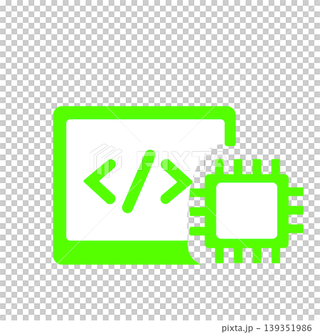 AI-powered code generation and programming development icon (green) AI-powered code generation and programming development icon (green) 139351986