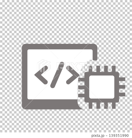 AIによるコード生成やプログラミング開発アイコン（グレー） 139351990