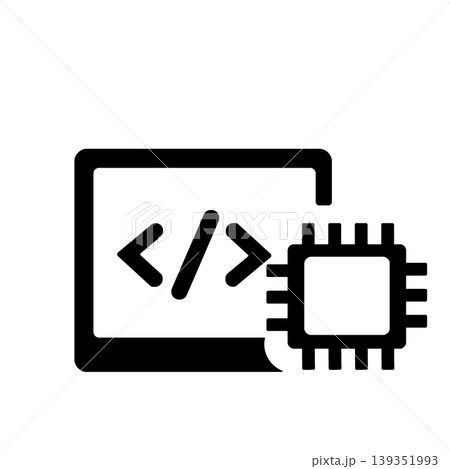 AIによるコード生成やプログラミング開発アイコン（黒） 139351993
