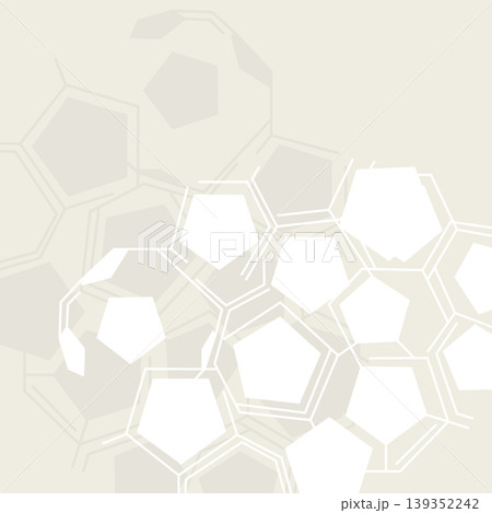 Abstract pentagon soccer ball on beige background square template have blank space. 139352242