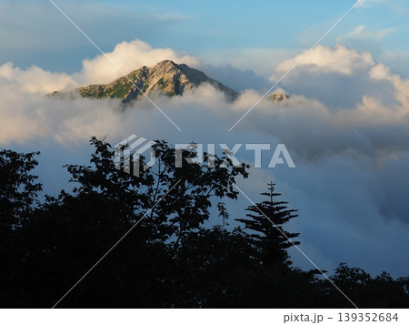 夏の南アルプス・仙丈ヶ岳から望む雲海に浮かぶ甲斐駒ヶ岳 139352684