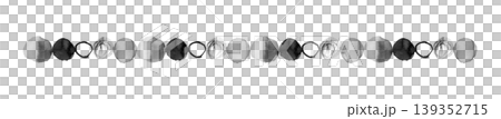 [Transparent Background] Ink Painting Decorative Border with Connected Circles 139352715