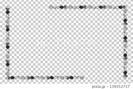 [Transparent background] L-shaped corner decorative frame with connected circles 139352717