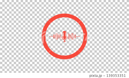 Microphone Icon With Soundwave In Circular Frame Audio Recording, Podcast And Voice Interface Microphone Icon With Soundwave In Circular Frame Audio Recording, Podcast And Voice Interface 139353351