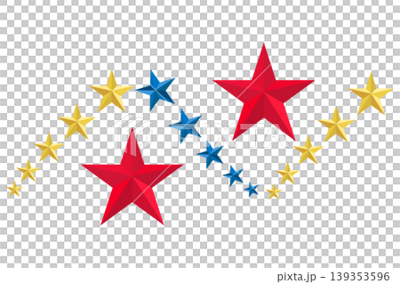 Red, Blue and Gold Stars Decorative Design for Celebration and Patriotic Events Red, Blue and Gold Stars Decorative Design for Celebration and Patriotic Events 139353596