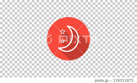 Moon Icon With Crescent And Stars Flat Design Night Symbol With Long Shadow Moon Icon With Crescent And Stars Flat Design Night Symbol With Long Shadow 139353875