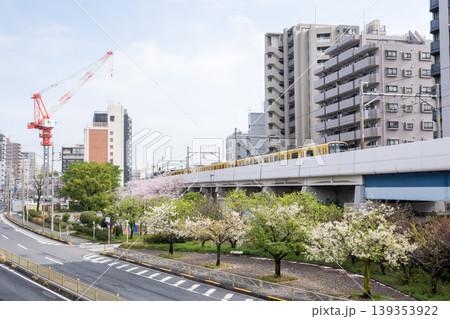 【京急本線】桜咲く公園側を通過する急行列車 【京急本線】桜咲く公園側を通過する急行列車 139353922