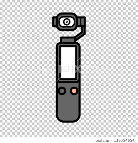 イラスト素材: ジンバルカメラと小型アクションカメラのベクターアイコン イラスト素材: ジンバルカメラと小型アクションカメラのベクターアイコン 139354654