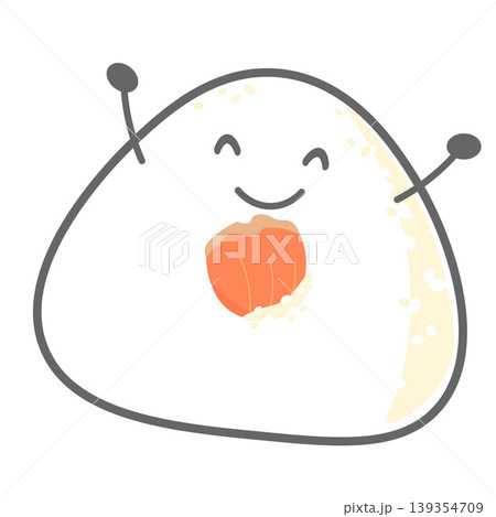 かわいいおにぎりのキャラクターのイラスト かわいいおにぎりのキャラクターのイラスト 139354709